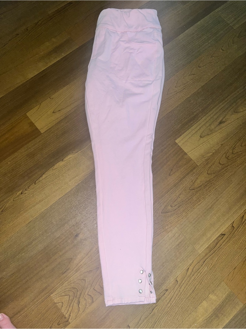 Quacker Factory DreamJeannes Pink Pull On Stretch Knit Pants S